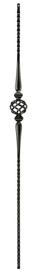 T43 Iron Baluster ⋅ Hammered Face: Single Basket with Spoons ⋅ 1/2" Square