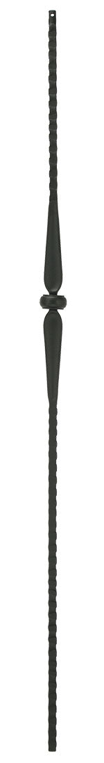 T45 Iron Baluster ⋅ Hammered Face: Single Collar with Spoons ⋅ 1/2" Square