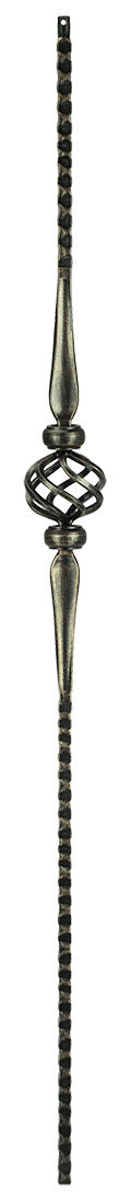 T47 Iron Baluster ⋅ Hammered Face: Single Basket with Spoons ⋅ 1/2" Square