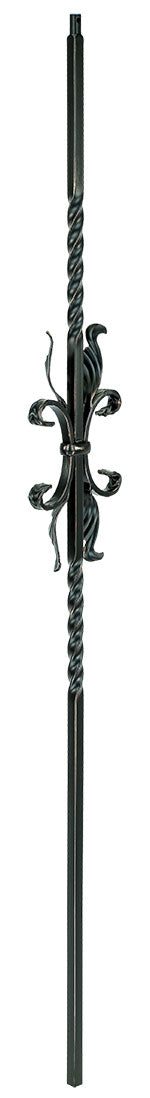 T55 Iron Baluster ⋅ Feather Scroll ⋅ 1/2" Square