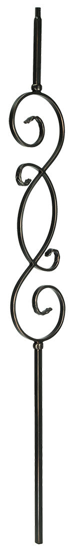 T57 Iron Baluster ⋅ "S" Scroll ⋅ 1/2" Square