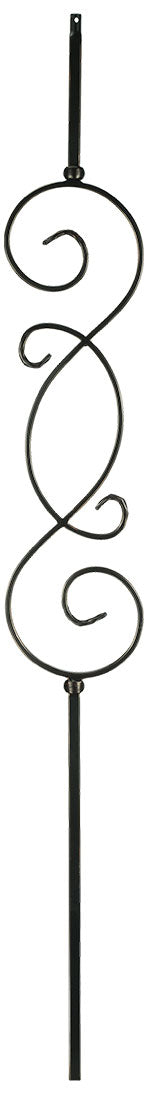 T57 Iron Baluster ⋅ "S" Scroll ⋅ 1/2" Square