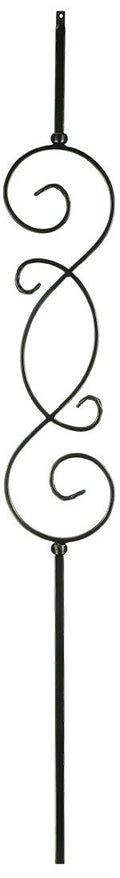 T57 Iron Baluster ⋅ "S" Scroll ⋅ 1/2" Square