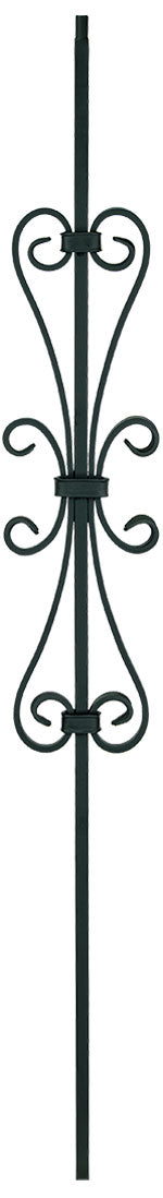 T58 Iron Baluster ⋅ Double Heart Scroll ⋅ 1/2" Square