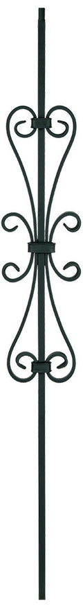 T58 Iron Baluster ⋅ Double Heart Scroll ⋅ 1/2" Square