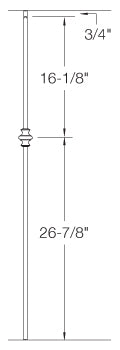 T60 Iron Baluster ⋅ Single Knuckle ⋅ 1/2" Square