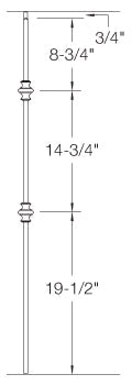 T61 Iron Baluster ⋅ Double Knuckle ⋅ 1/2" Square