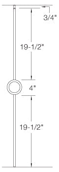 T72 Iron Baluster ⋅ Single Circle ⋅ 1/2" Square
