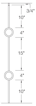 T73 Iron Baluster ⋅ Double Circle ⋅ 1/2" Square