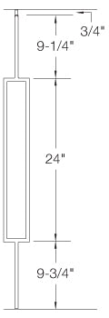 T81 Iron Baluster ⋅ Single Rectangle ⋅ 1/2" Square