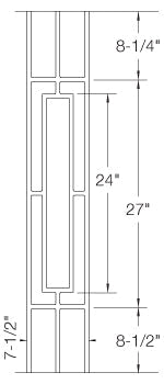 T813 Iron Baluster ⋅ Rectangular Panel ⋅ 1/2" Square