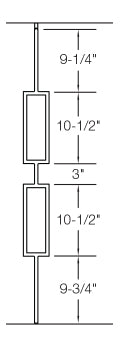 T82 Iron Baluster ⋅ Double Rectangle ⋅ 1/2" Square