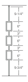 T83 Iron Baluster ⋅ Triple Rectangle ⋅ 1/2" Square