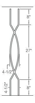 T85 Iron Baluster ⋅ Double Helix ⋅ 1/2" Square