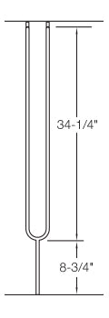 T86 Iron Baluster ⋅ Split Oval ⋅ 1/2" Square