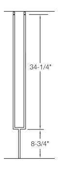 T87 Iron Baluster ⋅ Split Rectangle ⋅ 1/2" Square