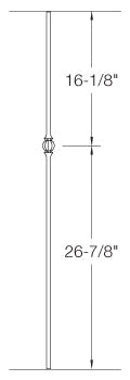 TR22 Iron Baluster ⋅ Single Ball ⋅ 1/2" Round