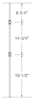 TR23 Iron Baluster ⋅ Double Ball ⋅ 1/2" Round