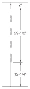 TZZ Iron Baluster ⋅ Zig-Zag ⋅ 1/2" Square