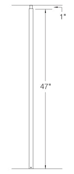 TN01 Iron Newel ⋅ Plain ⋅ 1-3/16" Square