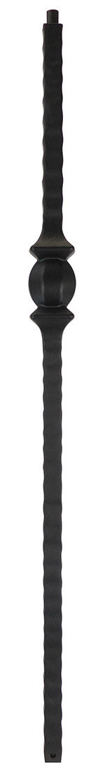TN31 Iron Newel ⋅ Hammered Edge: Single Ball ⋅ 1-3/16" Square