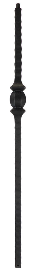TN31 Iron Newel ⋅ Hammered Edge: Single Ball ⋅ 1-3/16" Square