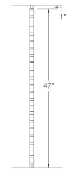 TN33 Iron Newel ⋅ Hammered Edge: Plain ⋅ 1-3/16" Square
