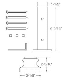 TN900 Iron Newel ⋅ Sleeve & Shoe ⋅ 1-3/16" Square