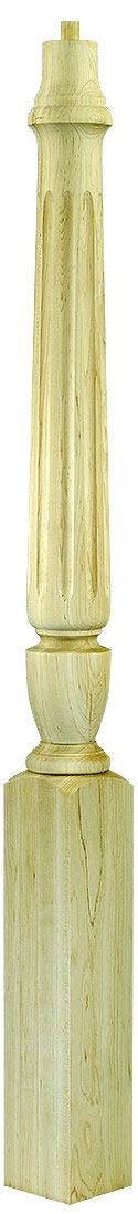 3-1/2"x44" Fluted Square Base Newel (3045F56)