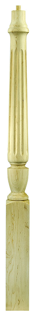 3-1/2"x44" Fluted Square Base Newel (3042F56)