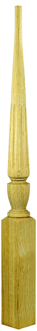 3-1/2"x44" Fluted Pin Top Square Base Newel (3015F56)