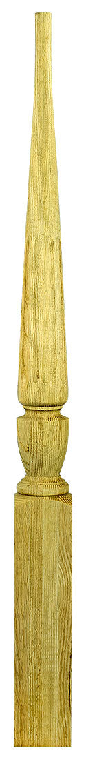 3-1/2"x44" Fluted Pin Top Square Base Newel (3015F56)