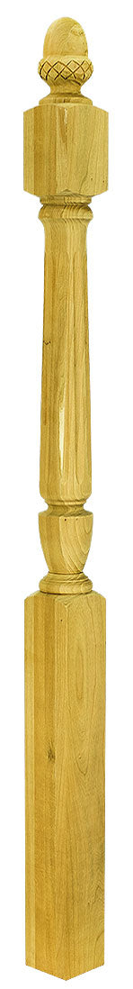 3-1/2"x44" Fluted Pin Top Square Base Newel (3015F56)