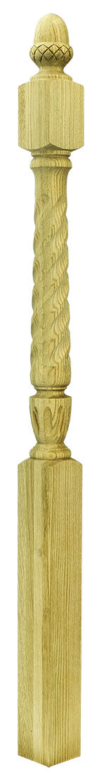 3010 Twist Newels ⋅ Stockbridge ⋅ Acorn & Pin Top ⋅ 3-1/2"