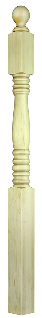 3"x48" Ball Top Square Base Newel (3516BT48)