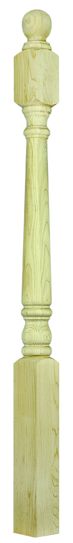 3"x54" Ball Top Square Base Newel (4012BT54)