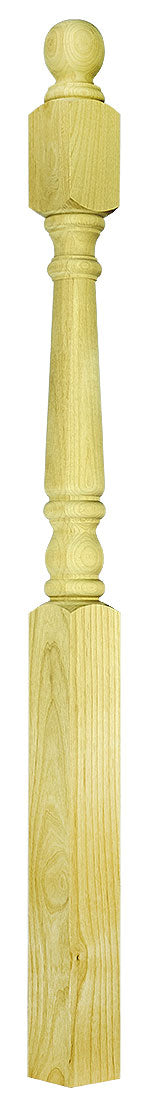 3"x48" Pin Top Square Base Newel "Short Turning" (4010PTS48)
