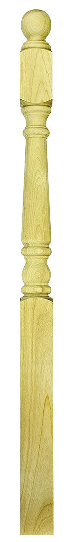 3"x48" Pin Top Square Base Newel "Short Turning" (4010PTS48)