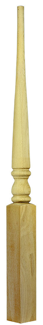 3"x43" Dowel Top Square Base Stabilizer Newel "Short Turning" (4013PTS)