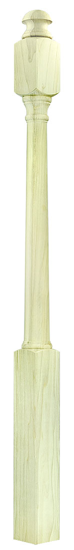 3"x48" Mushroom Top Square Base Newel (4040MT48)