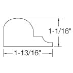 'A' Box Newel Moulding Alder 1-1/16" X 1-13/16" 36" Pc (AMLD)