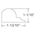 'A' Box Newel Moulding Alder 1-1/16