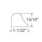 'B' Box Newel Moulding Alder 13/16" X 1-1/32" 36" Pc (BMLD)