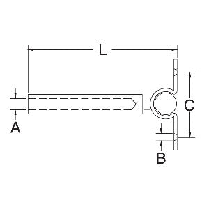 Deck Toggle Stainless Steel T316, Deck Toggle 3'L For 1/8' Cable (HDTST-18)