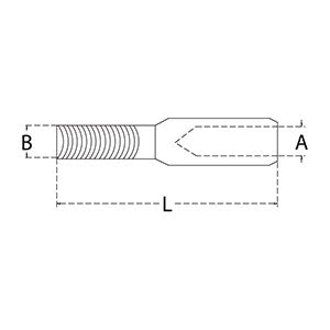 Stealth Stud For 1/8 Cable 2.70' Length #316 Stainless Steel (STUDSTEALTH)