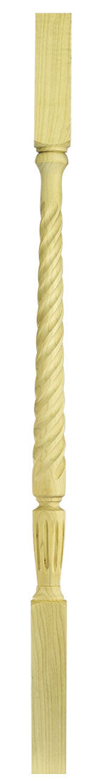 2005 Twist Wood Baluster ⋅ Stockbridge ⋅ Square Top ⋅ 1-3/4" Square Base