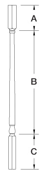 5141 Wood Baluster ⋅ Colonial ⋅ Square Top ⋅ 1-1/4