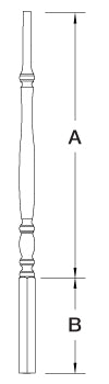 909 Wood Baluster ⋅ Bordeaux ⋅ Pin Top ⋅ 1-3/4" Square Base
