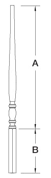 912 Wood Baluster ⋅ Bordeaux ⋅ Pin Top ⋅ 1-1/4" Square Base